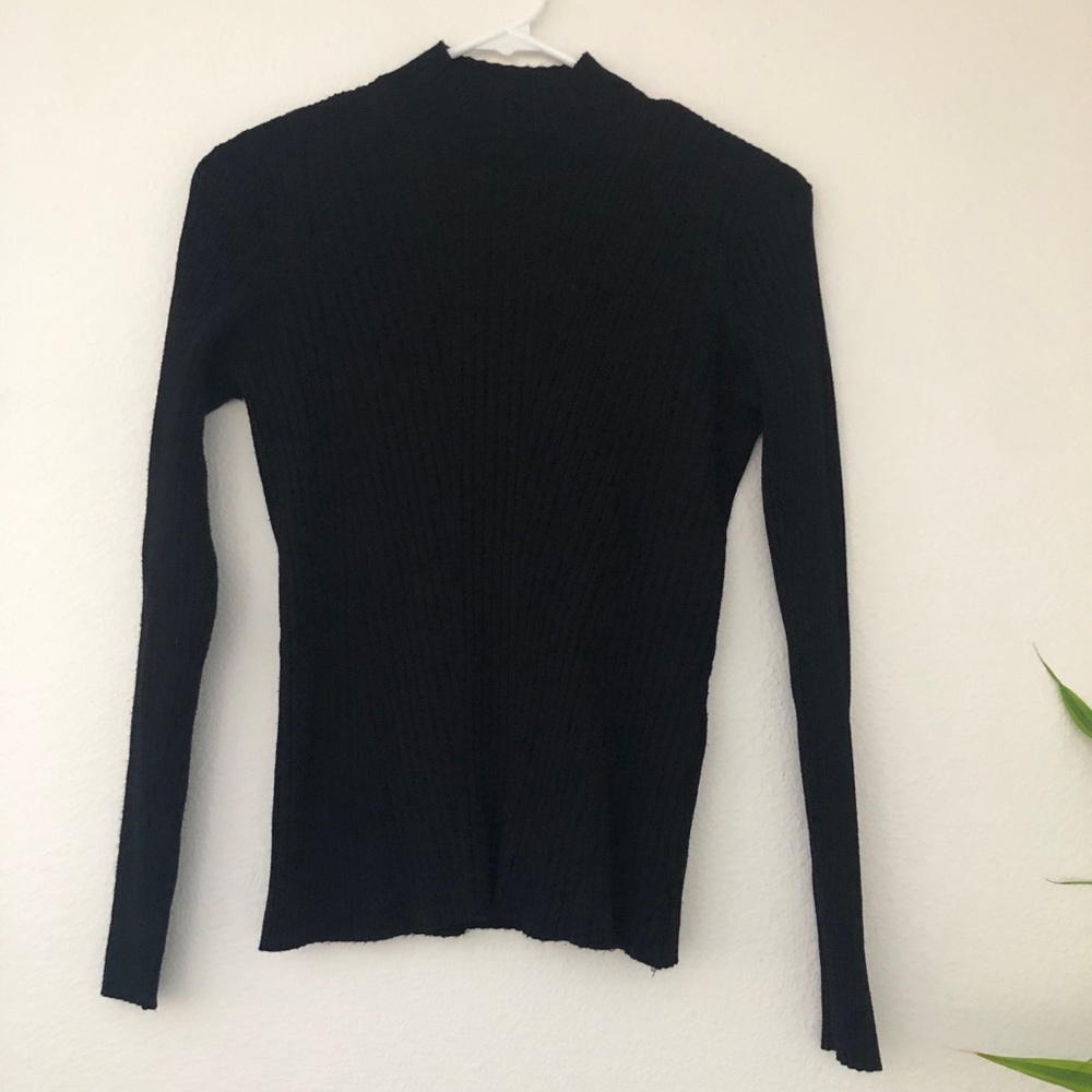 Black Mock Neck Sweater